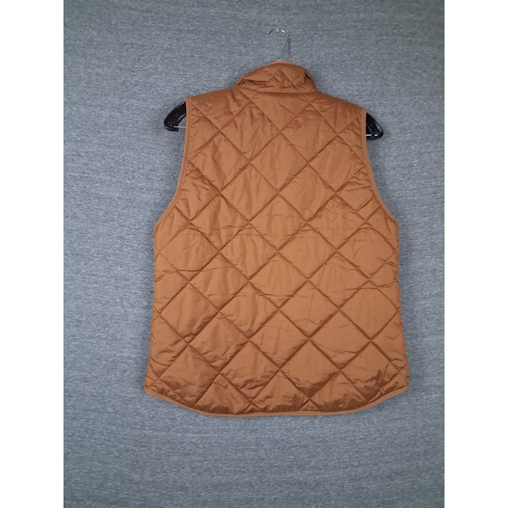 J Crew Womens Jacket S Brown Quilted Vest New England Preppy Equestrian Chic - Picture 8 of 9